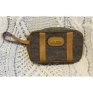 Vintage Fifth Avenue DOPP Kit Bag Make Up Bag Travel Bag Tweed Plaid